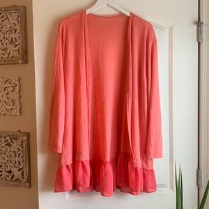 Coral pink, long sleeve shirt. Fits like a 2X